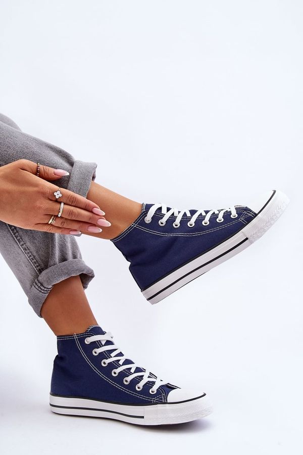 FR1 FR1 Women's Classic High Top Sneakers Navy Remos