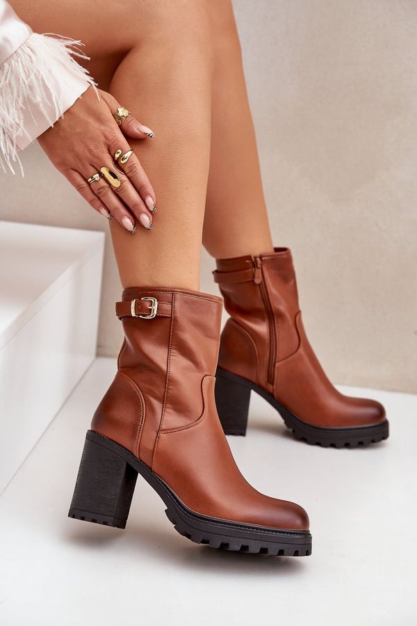FS1 FS1 Insulated ankle boots with buckle brown Selavia