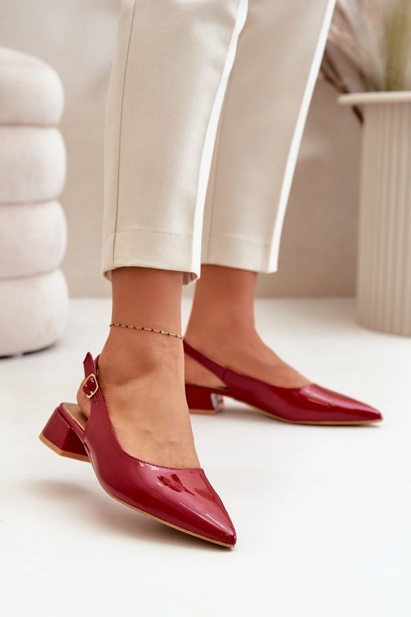 FS1 FS1 Lacquered Ballerinas On Low Heel With Pointed Toes Burgundy Anarinne