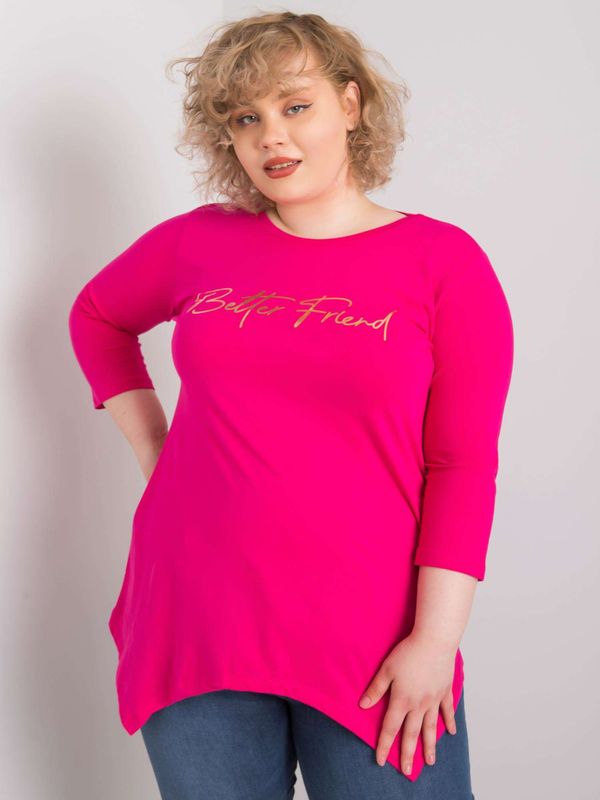 Fashionhunters Fuchsia blouse with inscription