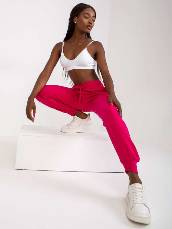 BASIC Feel Good Fuchsia classic basic tied sweatpants