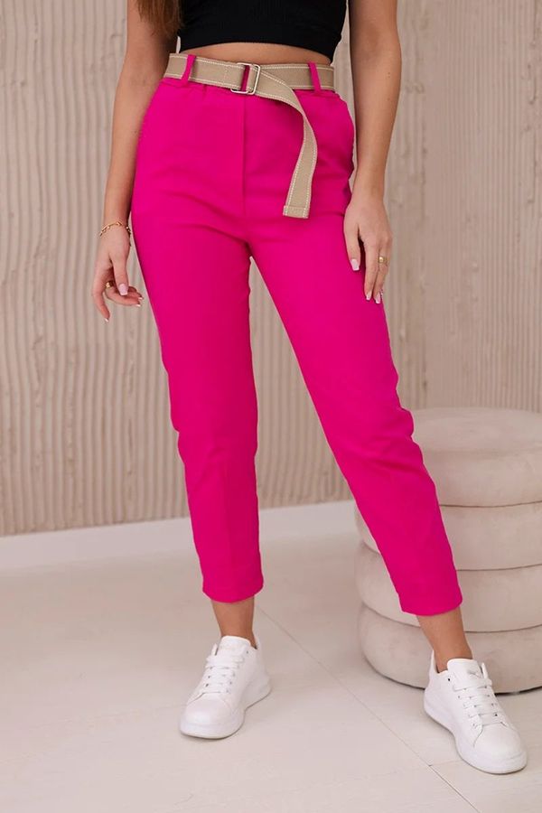 Kesi Fuchsia-coloured trousers with wide belt