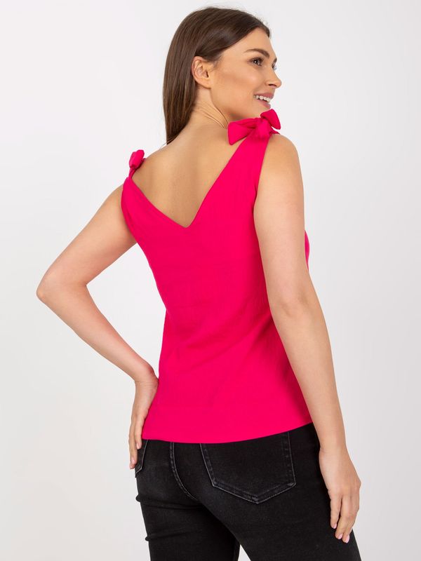 Fashionhunters Fuchsia top RUE PARIS with tie straps