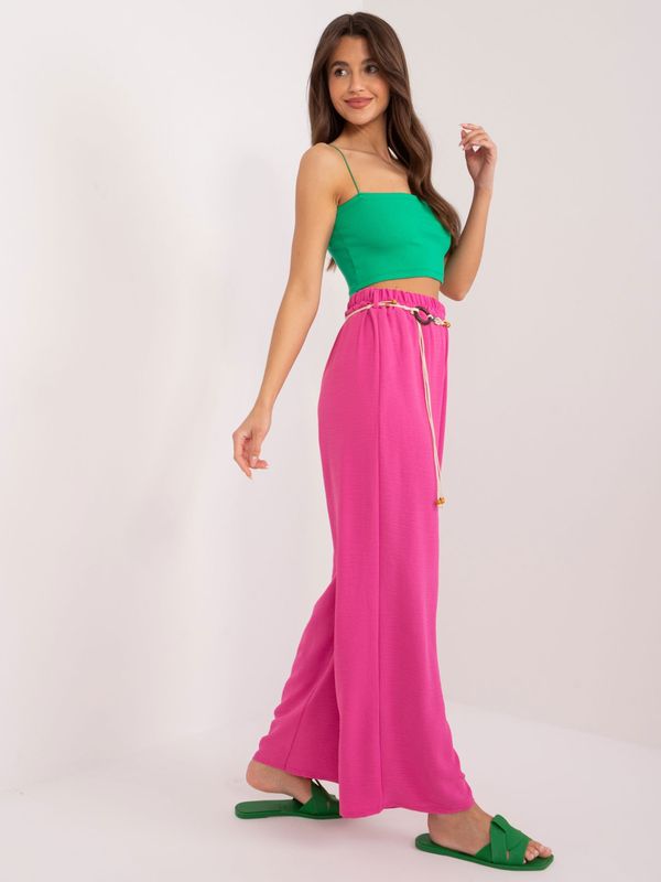 Fashionhunters Fuchsia trousers made of straight fabric