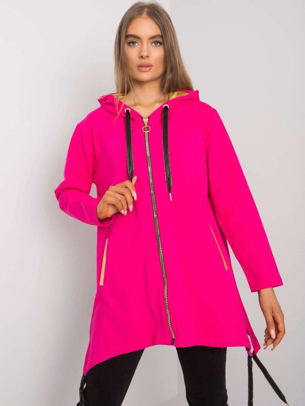 Fashionhunters Fuchsia zippered sweatshirt with pockets