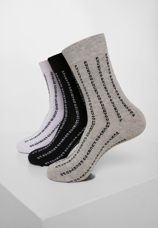 Mister Tee Fuck You Socks 3-Pack Black/Grey/White