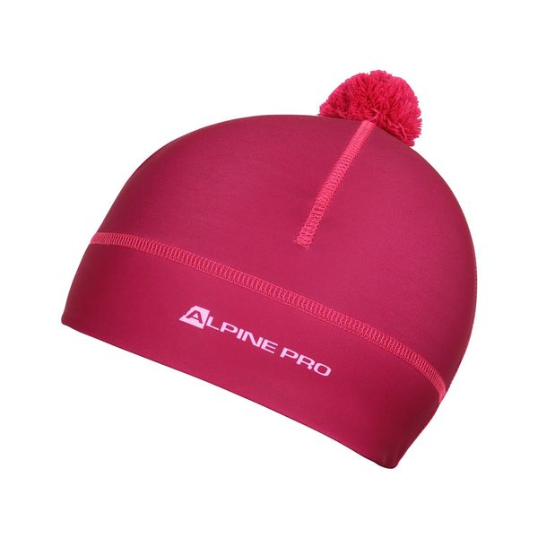 ALPINE PRO Functional beanie with pompom ALPINE PRO ABERE fuchsia red