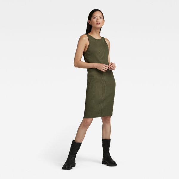 G Star G-STAR Dress - Engineered rib tank dress green