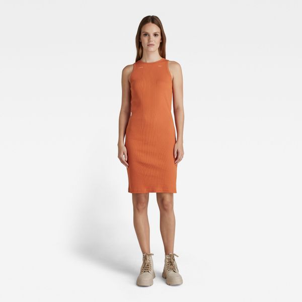 G Star G-STAR Dress - Engineered rib tank dress orange