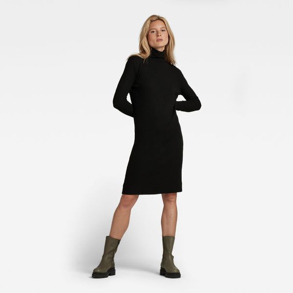 G Star G-STAR Dress - Rib mock slim dress black