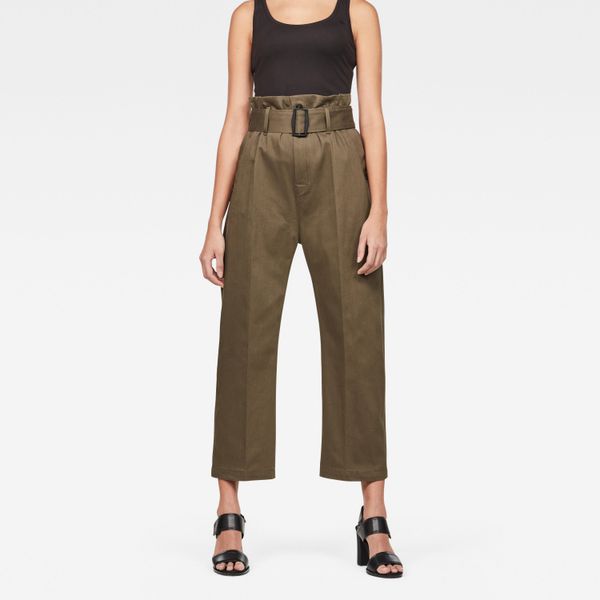 G Star G-STAR Pants - Bronson XL paperbag waist chino wmn green