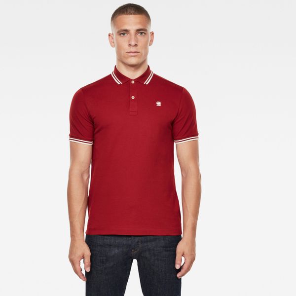 G Star G-STAR Polo shirt - Dunda slim stripe polo s\s red