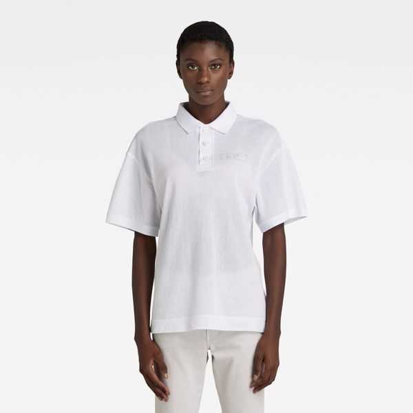 G Star G-STAR Polo T-shirt - Mesh loose polo white