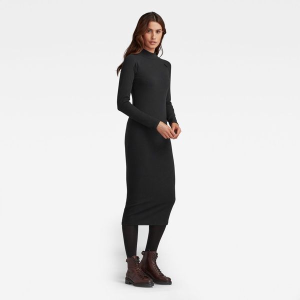 G Star G-STAR Šaty - Slim rib hidden pt dress black