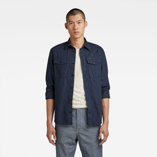 G Star G-STAR Shirt - Marine slim shirt l\s blue