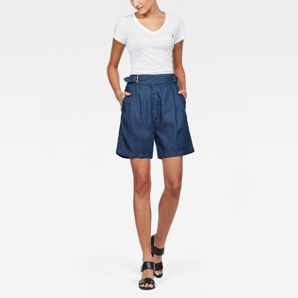 G Star G-STAR Shorts - Bristum pleated high Bermuda wmn blue