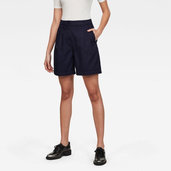 G Star G-STAR Shorts - Pleated high short wmn dark blue