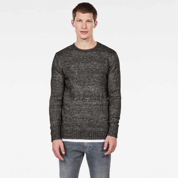 G Star G-STAR Sweater - Mongram r knit l\s black and white