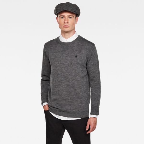 G Star G-STAR Sweater - Premium Basic Knit r l\s grey