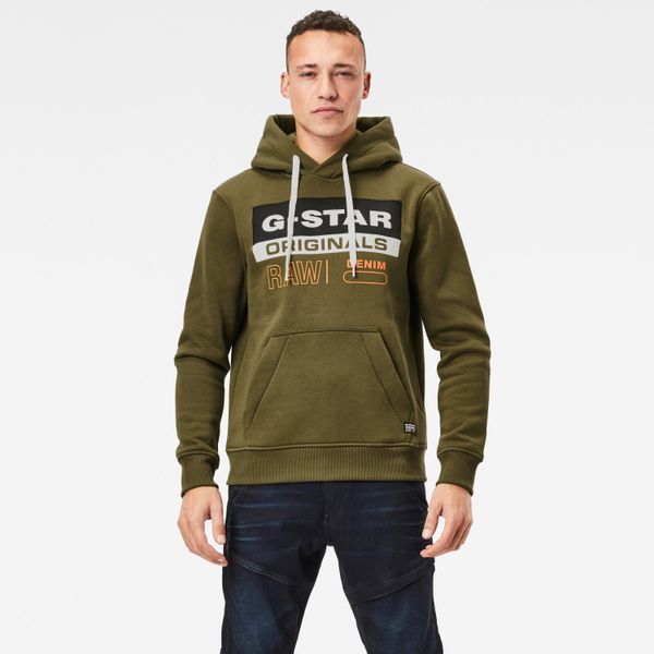 G Star G-STAR Sweatshirt - Color block originals logo hdd sw l green