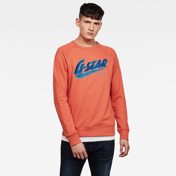 G Star G-STAR Sweatshirt - Fast raglan gr r sw l\s orange