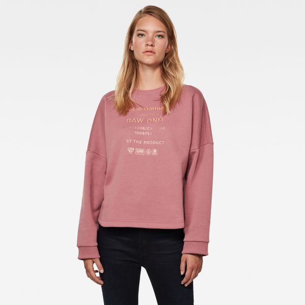 G Star G-STAR Sweatshirt - Graphic text relaxed r sw wmn l\s pink