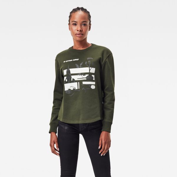 G Star G-STAR Sweatshirt - Graphic thistle xzyph r sw wmn l\s dark green