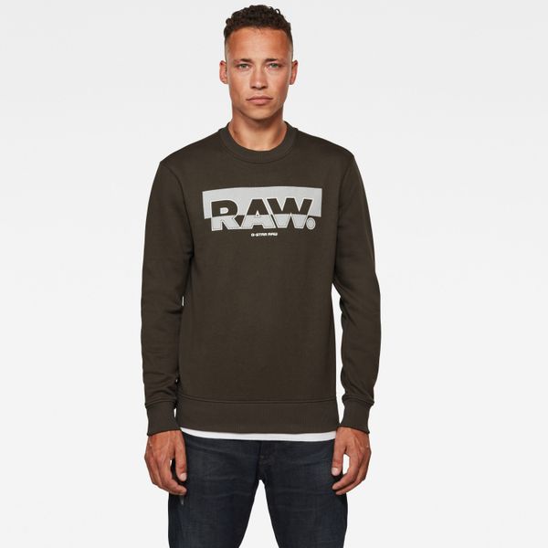 G Star G-STAR Sweatshirt - Raw Block Raster r sw l\s dark green