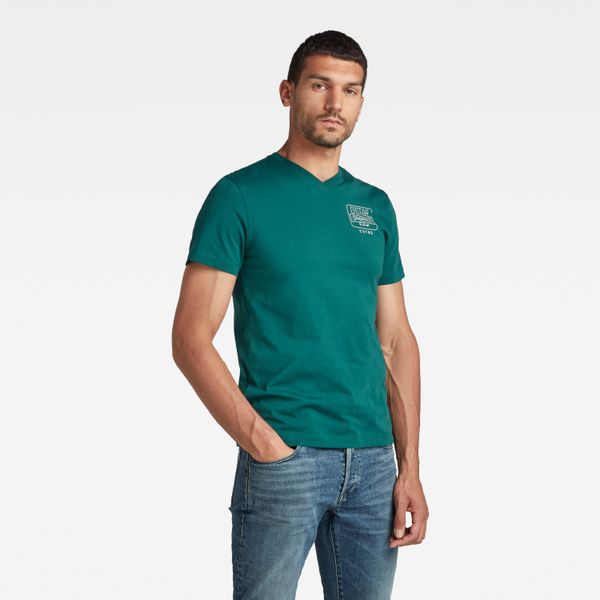 G Star G-STAR T-shirt - Back logo slim in t green