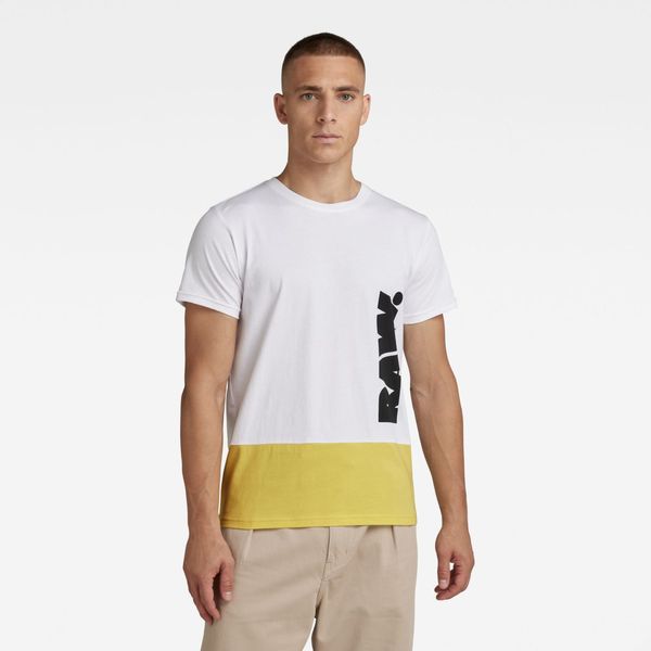 G Star G-STAR T-shirt - Color block RAW. r t white