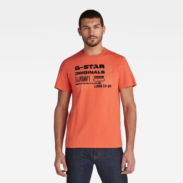 G Star G-STAR T-shirt - Flock badge graphic r t s\s orange