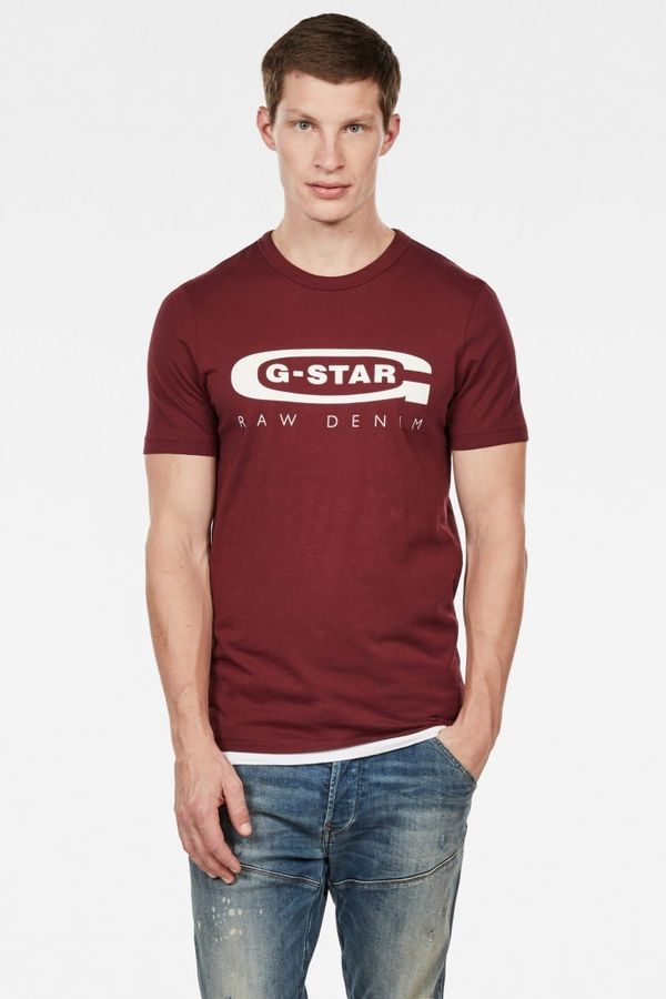 G Star G-STAR T-Shirt - Graphic 4 slim r t s\s burgundy red