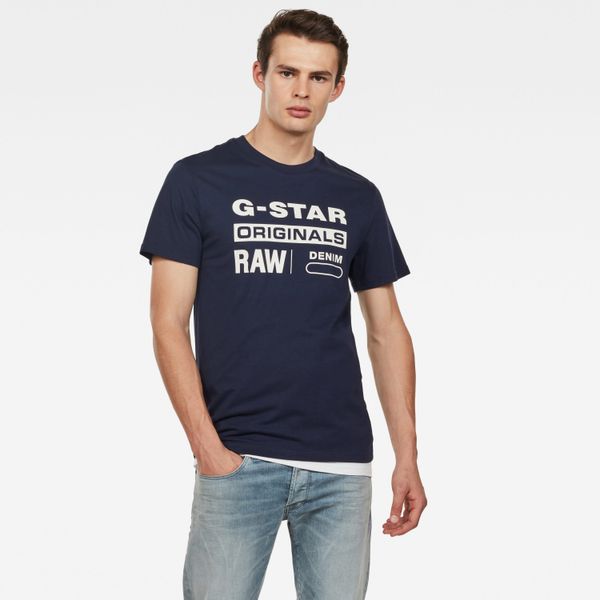 G Star G-STAR T-shirt - Graphic 8 r t s\s dark blue