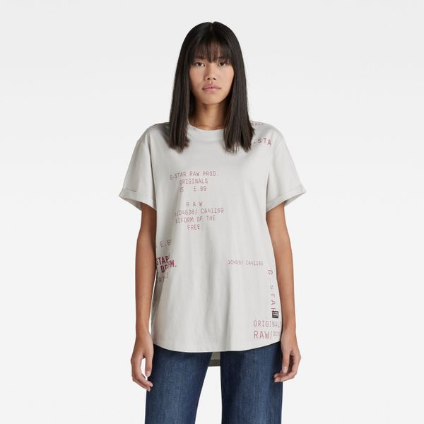 G Star G-STAR T-shirt - Lash fem loose text ao r t wmn grey