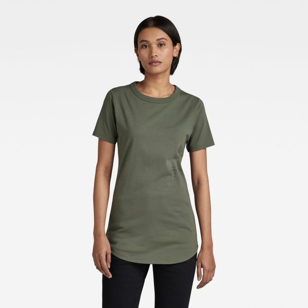 G Star G-STAR T-shirt - Mysid long slim logo r t wmn green