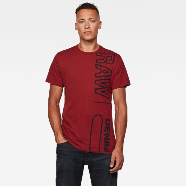 G Star G-STAR T-Shirt - RAW Vertical Logo R T S\S Red