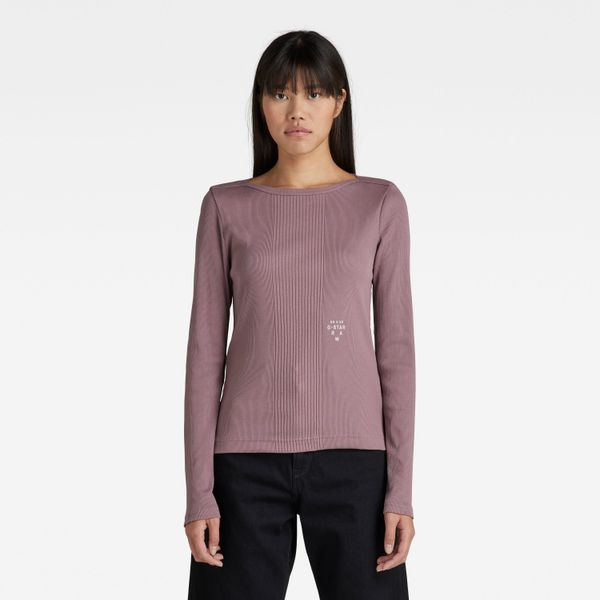 G Star G-STAR T-shirt - Slim rib boatneck l\s wmn purple