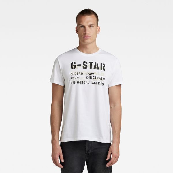 G Star G-STAR T-shirt - Stencil originals r t white