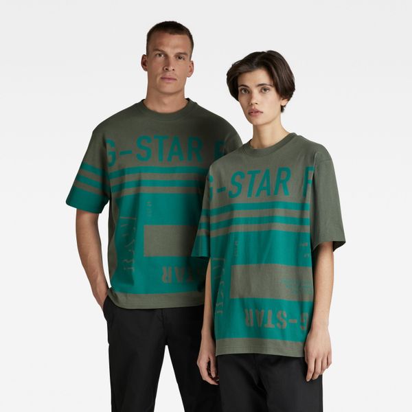 G Star G-STAR T-shirt - Unisex scarf graphic boxes r t green