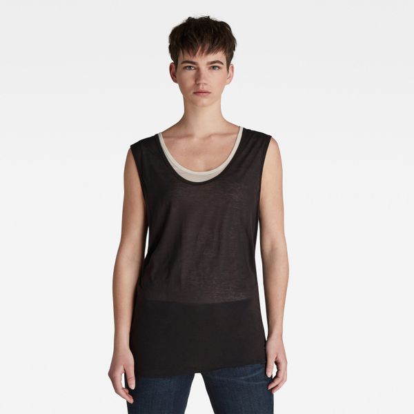 G Star G-STAR Tank top - Sheer double layer top transparent