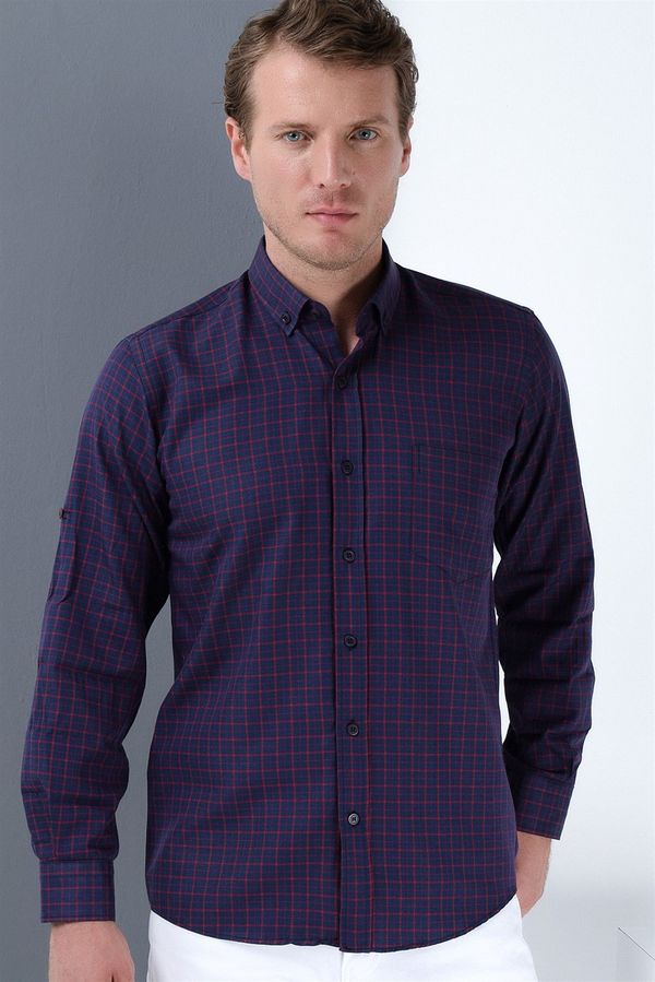 dewberry G667 DEWBERRY MEN'S SHIRT-NAVY-BURGUNDY