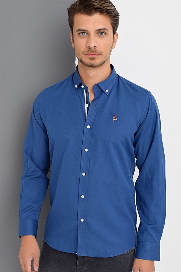 dewberry G674 DEWBERRY MEN'S SHIRT-INDIGO