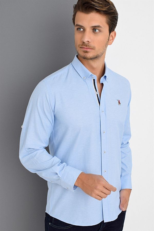 dewberry G674 DEWBERRY MEN'S SHIRT-LIGHT BLUE