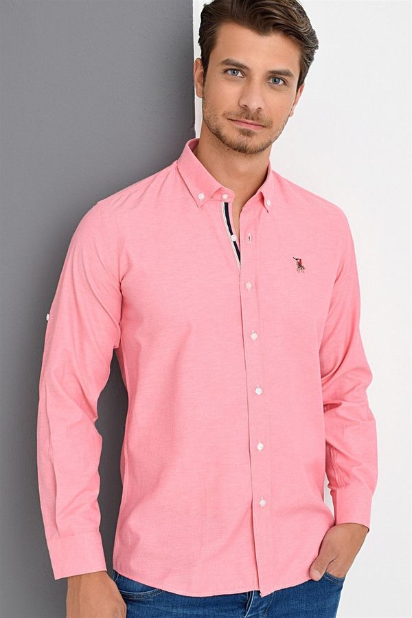 dewberry G674 DEWBERRY MEN'S SHIRT-PINK