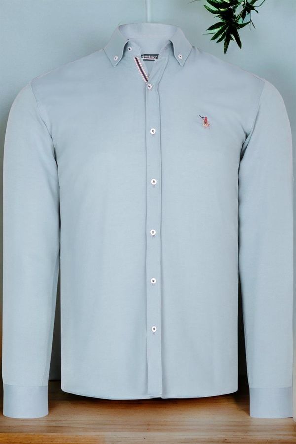 dewberry G674 DEWBERRY MEN'S SHIRT-PLAIN WATER GREEN