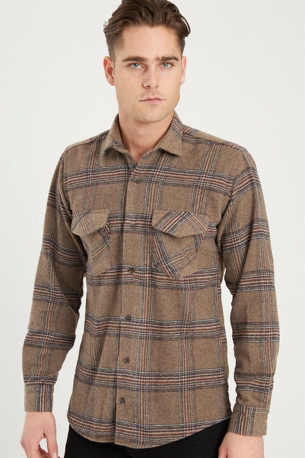 dewberry G697 DEWBERRY MEN'S SHIRT-BROWN