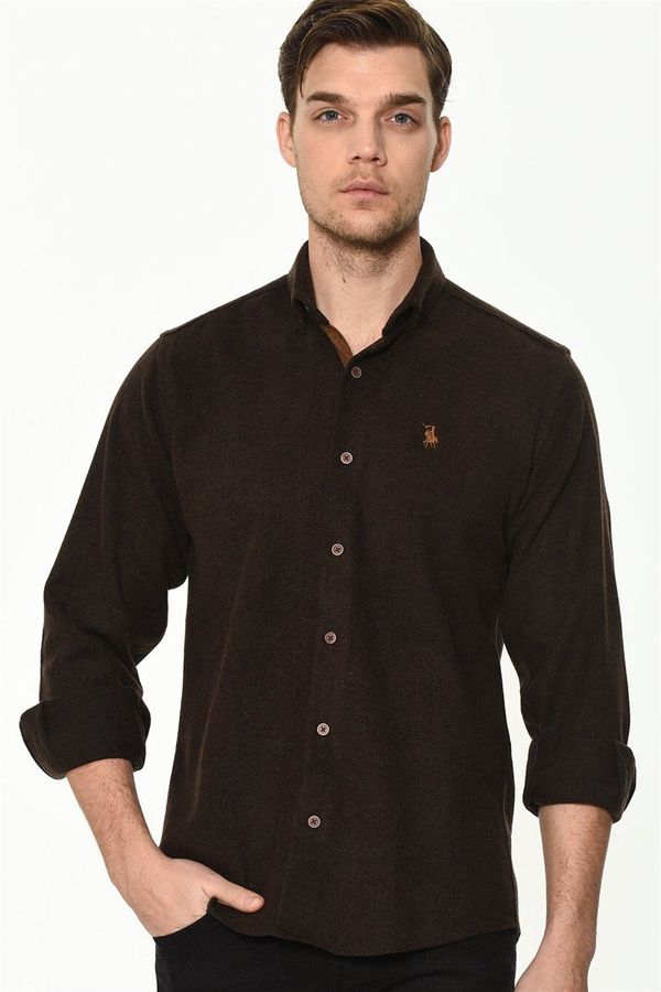 dewberry G715 DEWBERRY MEN'S SHIRT-BROWN