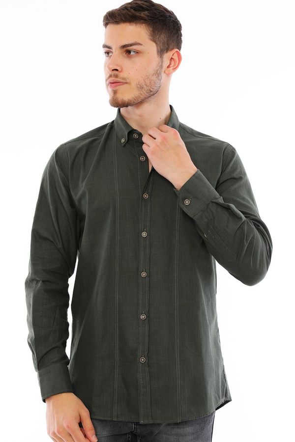 dewberry G721 DEWBERRY MEN'S SHIRT-KHAKI