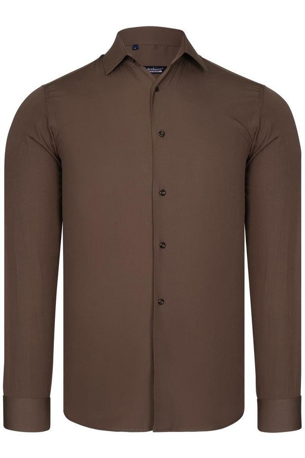 dewberry G726 DEWBERRY MEN'S SHIRT-COFFEE