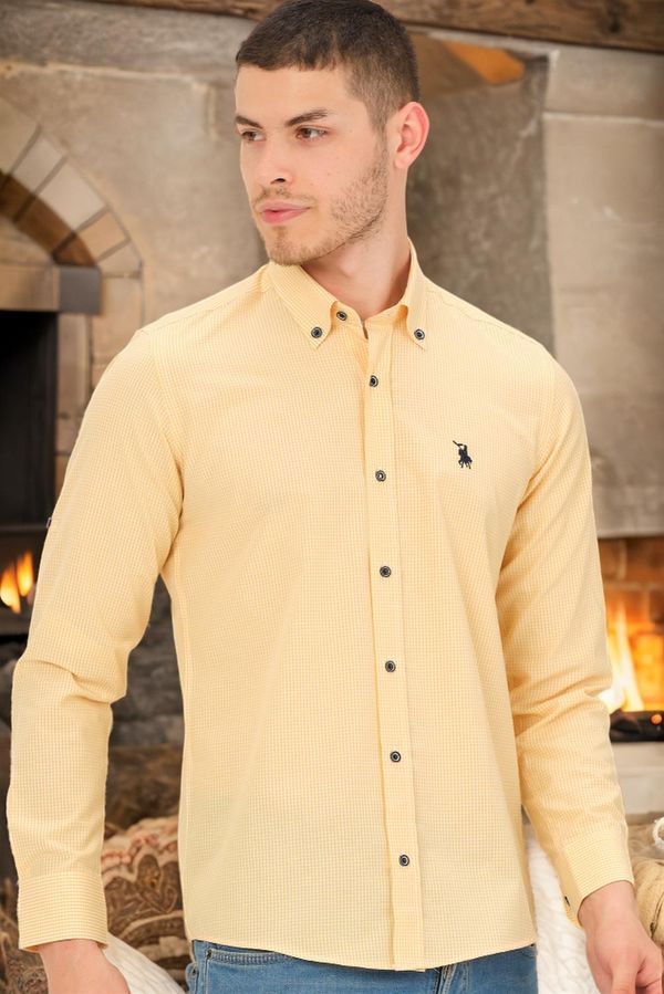 dewberry G776 DEWBERRY MEN'S SHIRT-PLAIN YELLOW